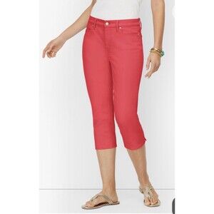 EXCELLENT Talbots Pedal Pusher Pink Red  Jean Capri Pants Shorts Women’s Size 6